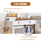 Heavy Duty, Furniture style dog cage, wooden dog cage, double door dog cage, side cabinet dog cage, Dog crate,(51.38''W x 25.98''D x 7.87''H).