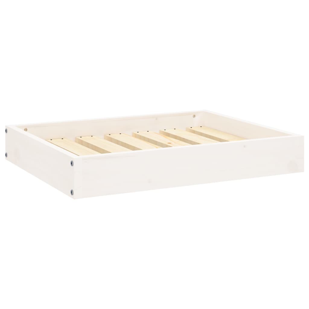 Dog Bed White 24.2"x19.3"x3.5" Solid Wood Pine