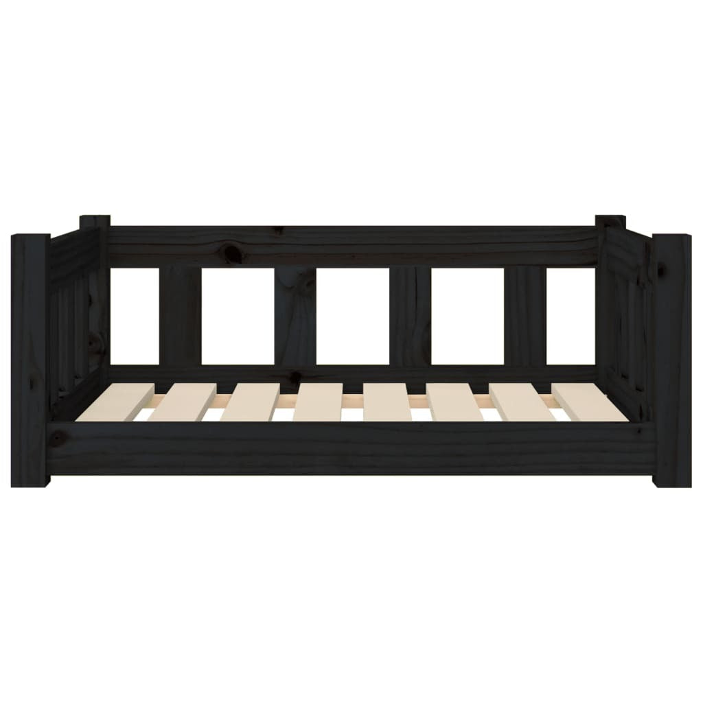 Dog Bed Black 29.7"x21.9"x11" Solid Wood Pine