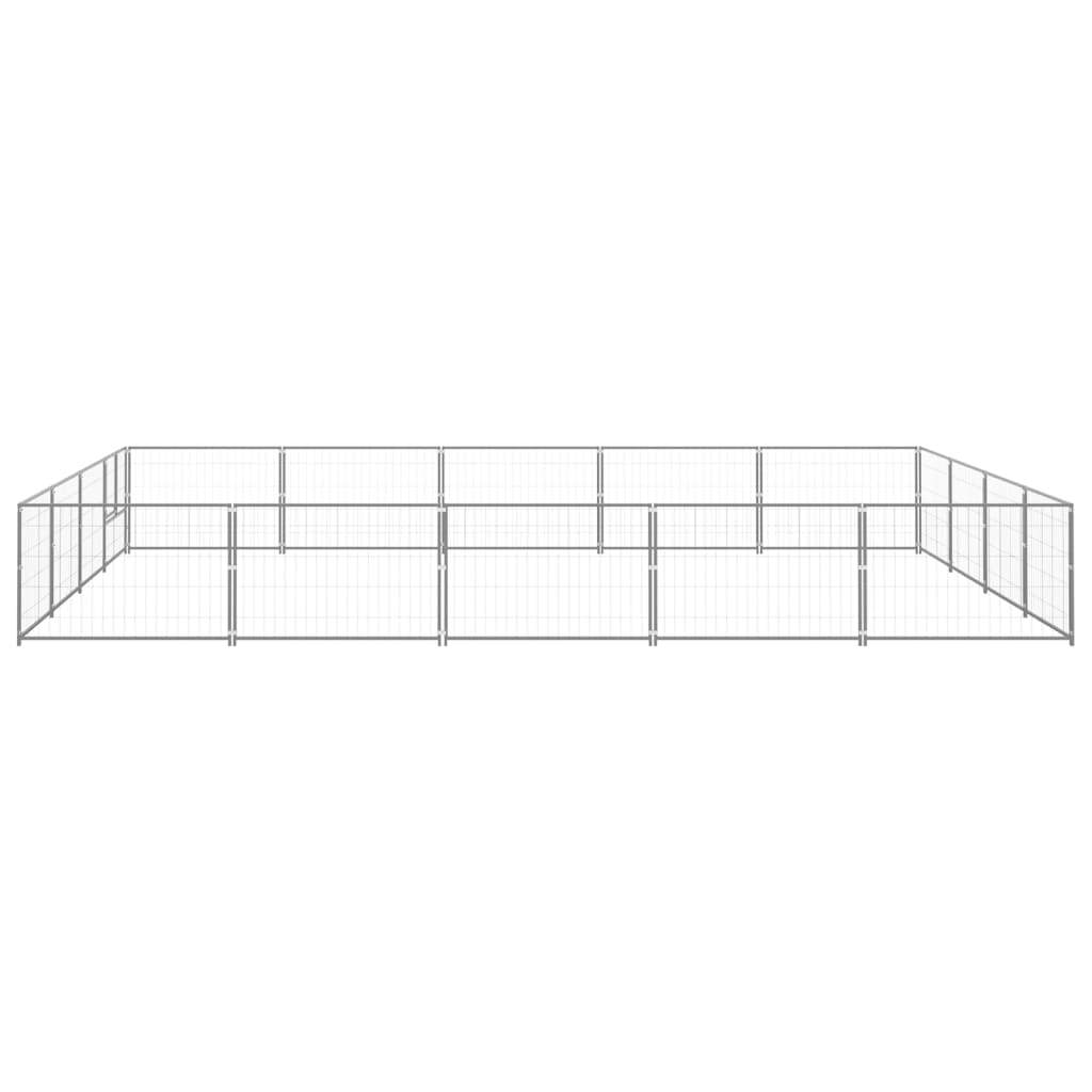 Dog Kennel Silver 215.3 ft² Steel